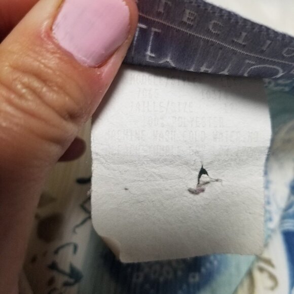 🍉Vintage Bohemian Ashley Taylor Blue Ivory 90s Y2K Floral Tunic Button Front - Picture 5 of 16